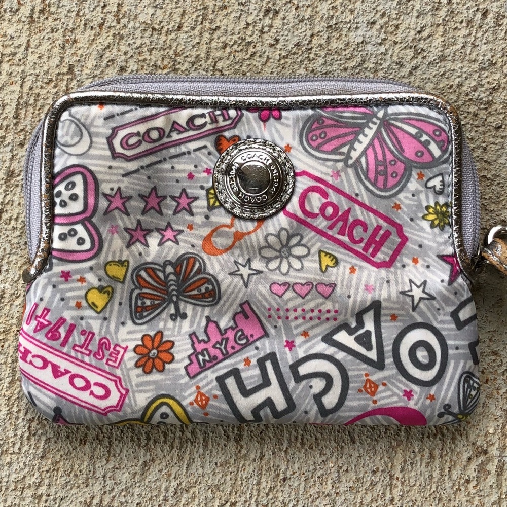 Coach Gabby Bandana Graffiti Wristlet